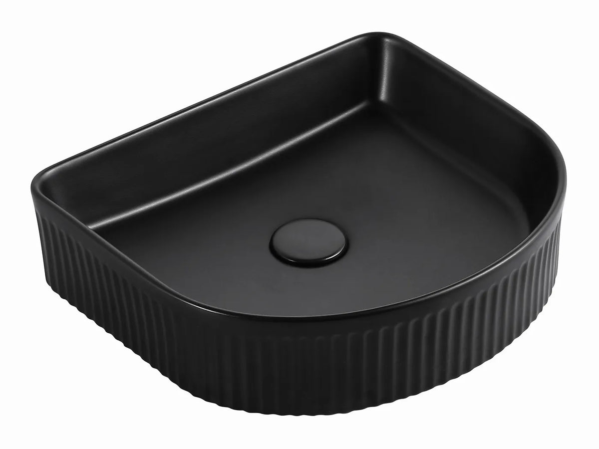ARCHIE FRENCH FLUTED BASIN GLOSS WHITE 415X365mm