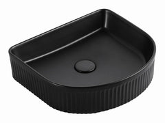 ARCHIE FRENCH FLUTED BASIN GLOSS WHITE 415X365mm