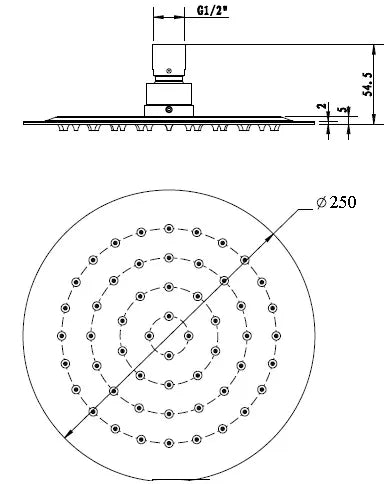 Pavia Shower Head Stainless Steel Round