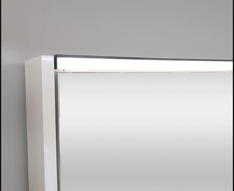 LED Mirror Cabinet with Coloured Side Panels and Interior