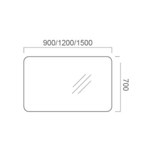 Moonlight Backlit mirror (Curved rectangular)