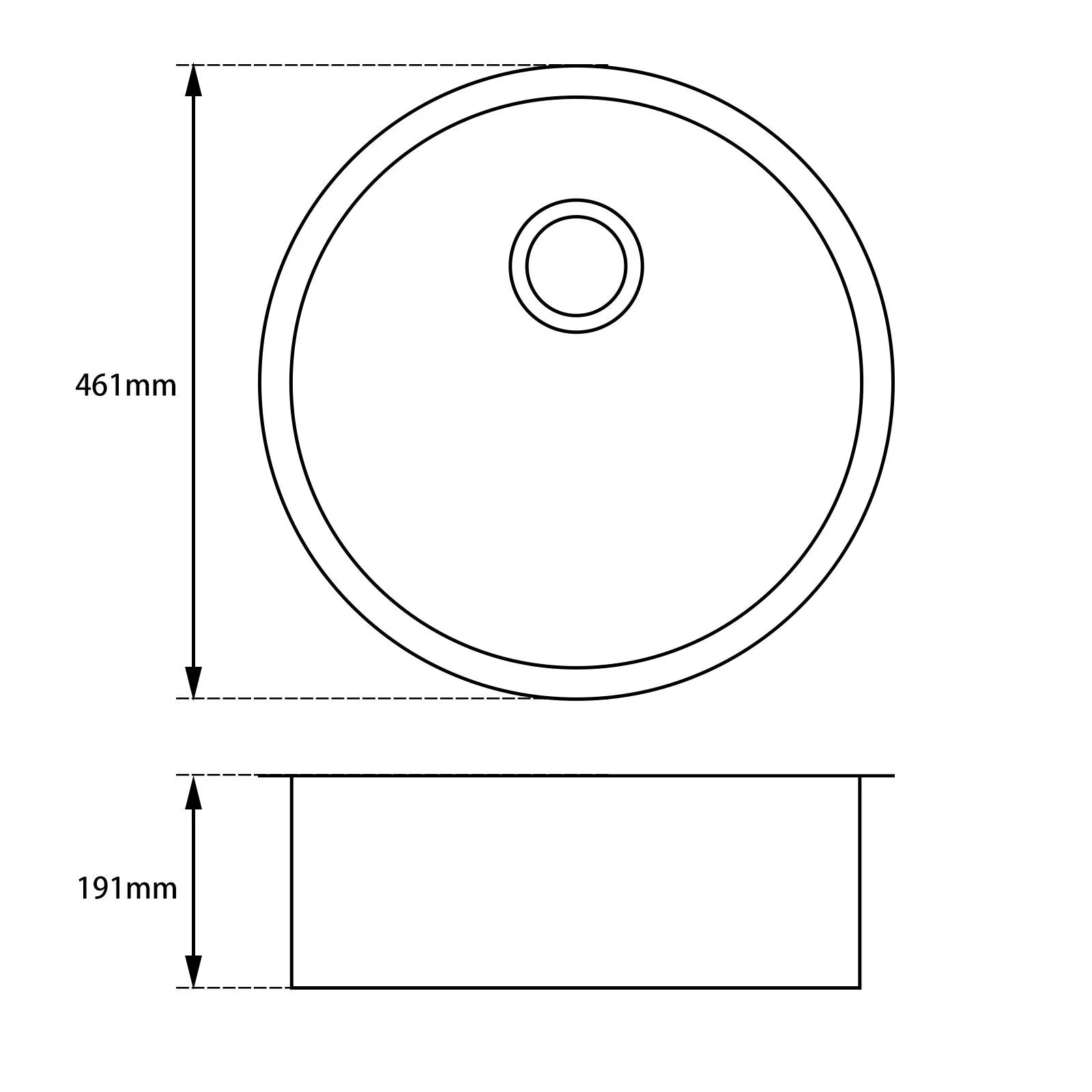 Stone Kitchen/Laundry Sink Round Single Bowl Top