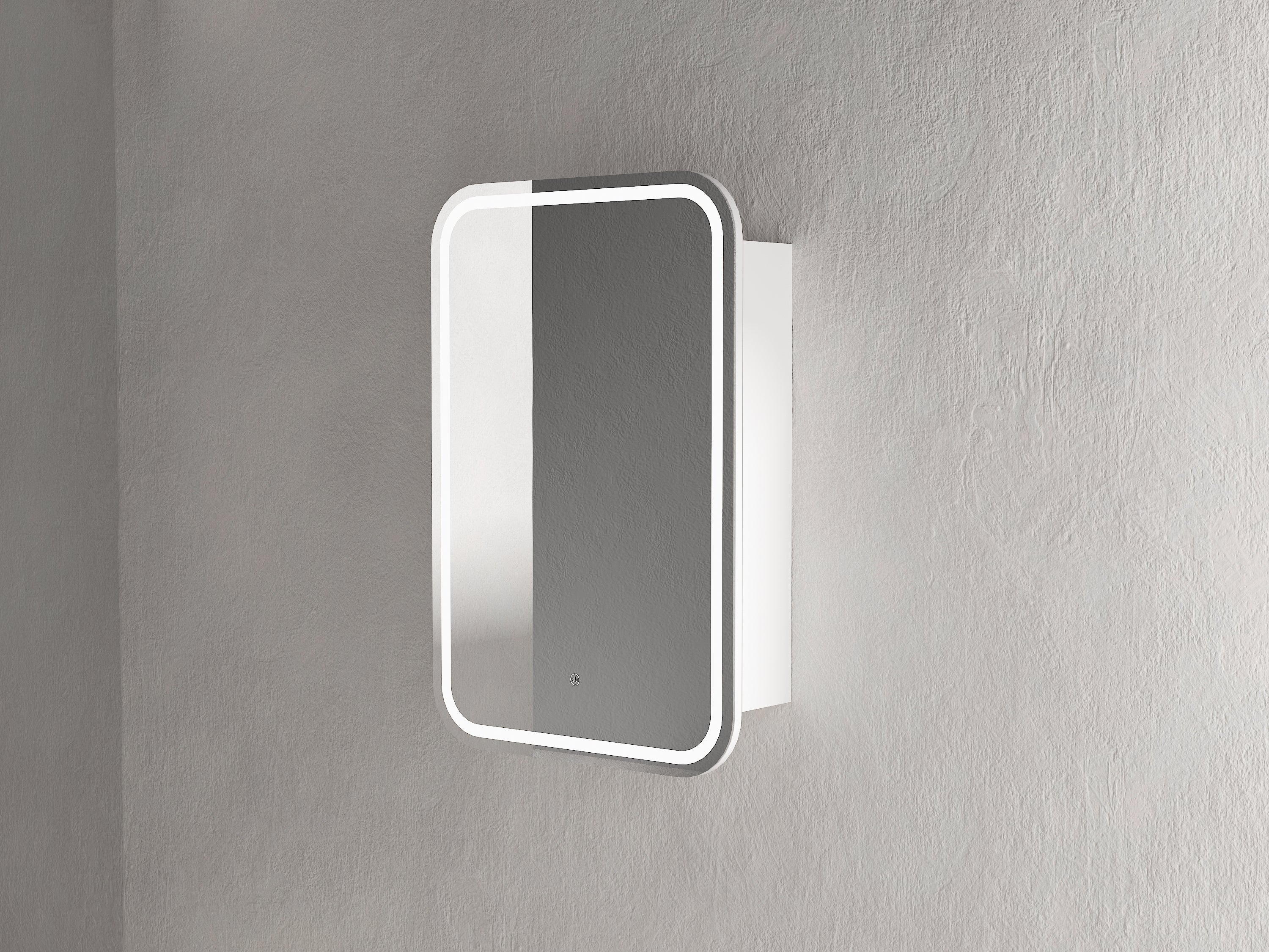 Florence Rectangular Matte White LED Shaving Cabinet 900x6000mm