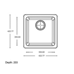Granite Quartz Stone Kitchen/Laundry Sink Single Bowl Top