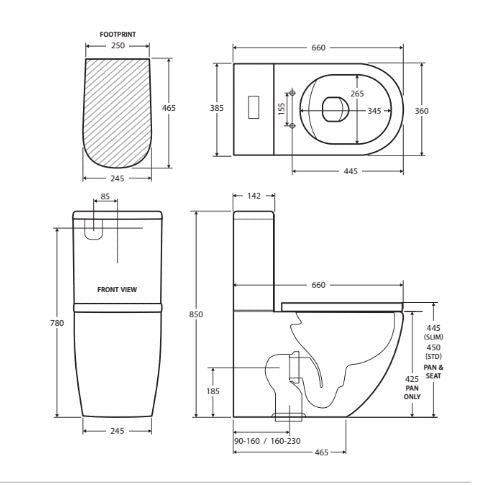 Koko Tornado Flush Toilet - Available in Gloss, Matte White and Matte Black