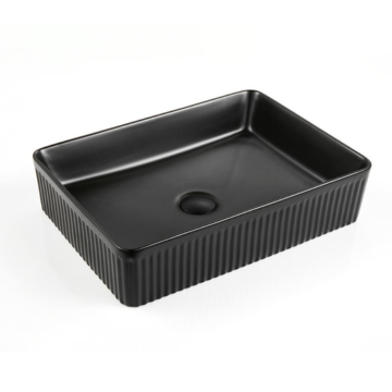 Rectangular Fluted Basin 500x380x120MM - Available in Gloss/Matte White and Matte Black