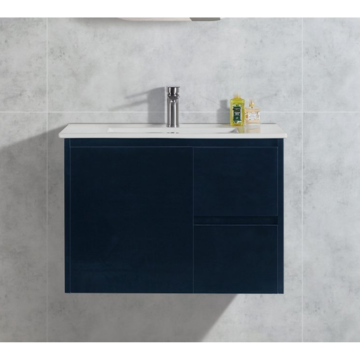Willo Matte Black Wall Hung Vanity 600mm - Cabinet Only