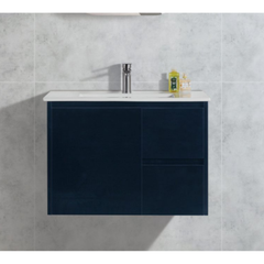 Willo Matte Black Wall Hung Vanity 600mm - Cabinet Only
