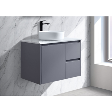 Willo Matte Grey Wall Hung Vanity 600mm - Cabinet Only