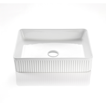 Rectangular Fluted Basin 500x380x120MM - Available in Gloss/Matte White and Matte Black