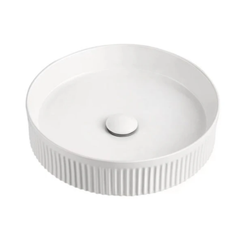 Round Fluted Basin 360x360x120MM - Available in Gloss/Matte White and Matte Black