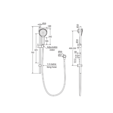 Kaya Rail Shower - 6 Colours Available