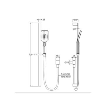 Tono Rail Shower - 5 Colours Available