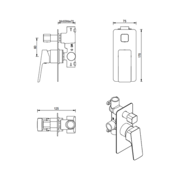 Tiago Wall Mixer with Diverter