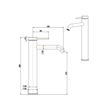 Mica Tall Basin Mixer - 6 Colours Available