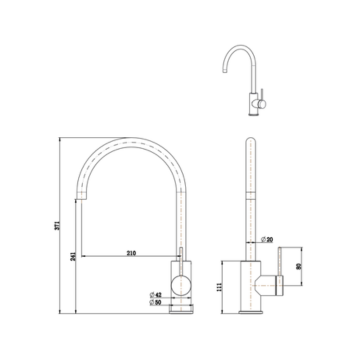 Mica Goose Neck Sink Mixer - 6 Colours Available