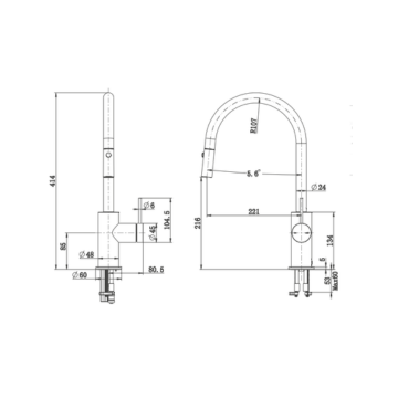 Mica Pull Down Goose Neck Sink Mixer - 6 Colours Available