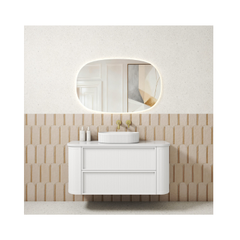 PRE ORDER - Ramee Fluted Wall Hung 1200mm Matte White Cabinet