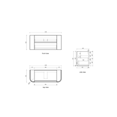 PRE ORDER - Ramee Fluted Wall Hung 1200mm Matte White Cabinet