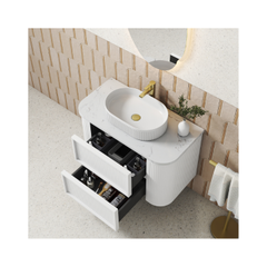 PRE ORDER - Ramee Fluted Wall Hung 1200mm Matte White Cabinet