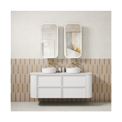 PRE ORDER - Ramee Fluted Wall Hung 1500mm Matte White Cabinet