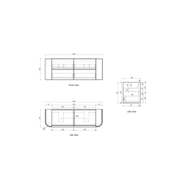 PRE ORDER - Ramee Fluted Wall Hung 1500mm Matte White Cabinet