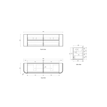 PRE ORDER - Ramee Fluted Wall Hung 1800mm Matte White Cabinet