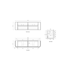 PRE ORDER - Ramee Fluted Wall Hung 1800mm Matte White Cabinet