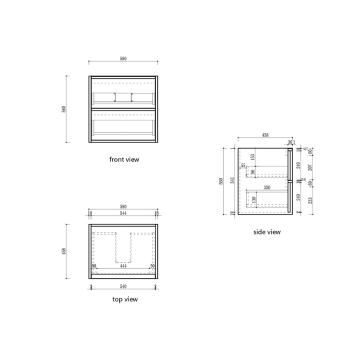 Venetta Fluted Framed Wall Hung 600mm Harvest Oak Cabinet