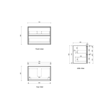Venetta Fluted Framed Wall Hung 750mm Harvest Oak Cabinet