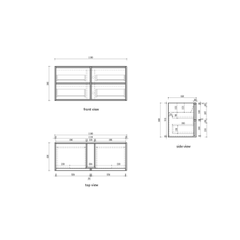 Venetta Fluted Framed Wall Hung 1200mm Harvest Oak Cabinet