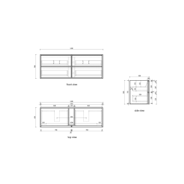 Venetta Fluted Framed Wall Hung 1500mm Harvest Oak Cabinet