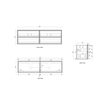 Venetta Fluted Framed Wall Hung 1800mm Harvest Oak Cabinet