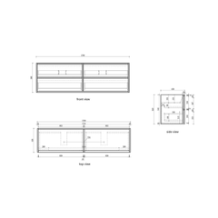 Venetta Fluted Framed Wall Hung 1800mm Harvest Oak Cabinet