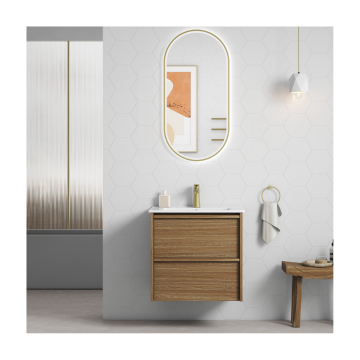 Venetta Framed Wall Hung 600mm Harvest Oak Cabinet