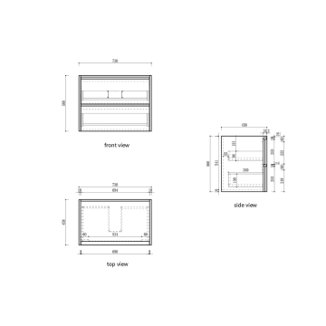 Venetta Framed Wall Hung 750mm Harvest Oak Cabinet
