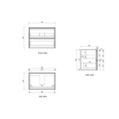 Venetta Framed Wall Hung 750mm Harvest Oak Cabinet