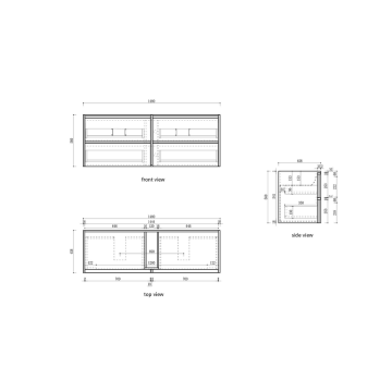Venetta Framed Wall Hung 1500mm Harvest Oak Cabinet