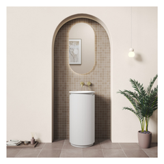 Civaro Floor Standing Matte White Pillar Cabinet