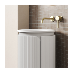 Civaro Floor Standing Matte White Pillar Cabinet