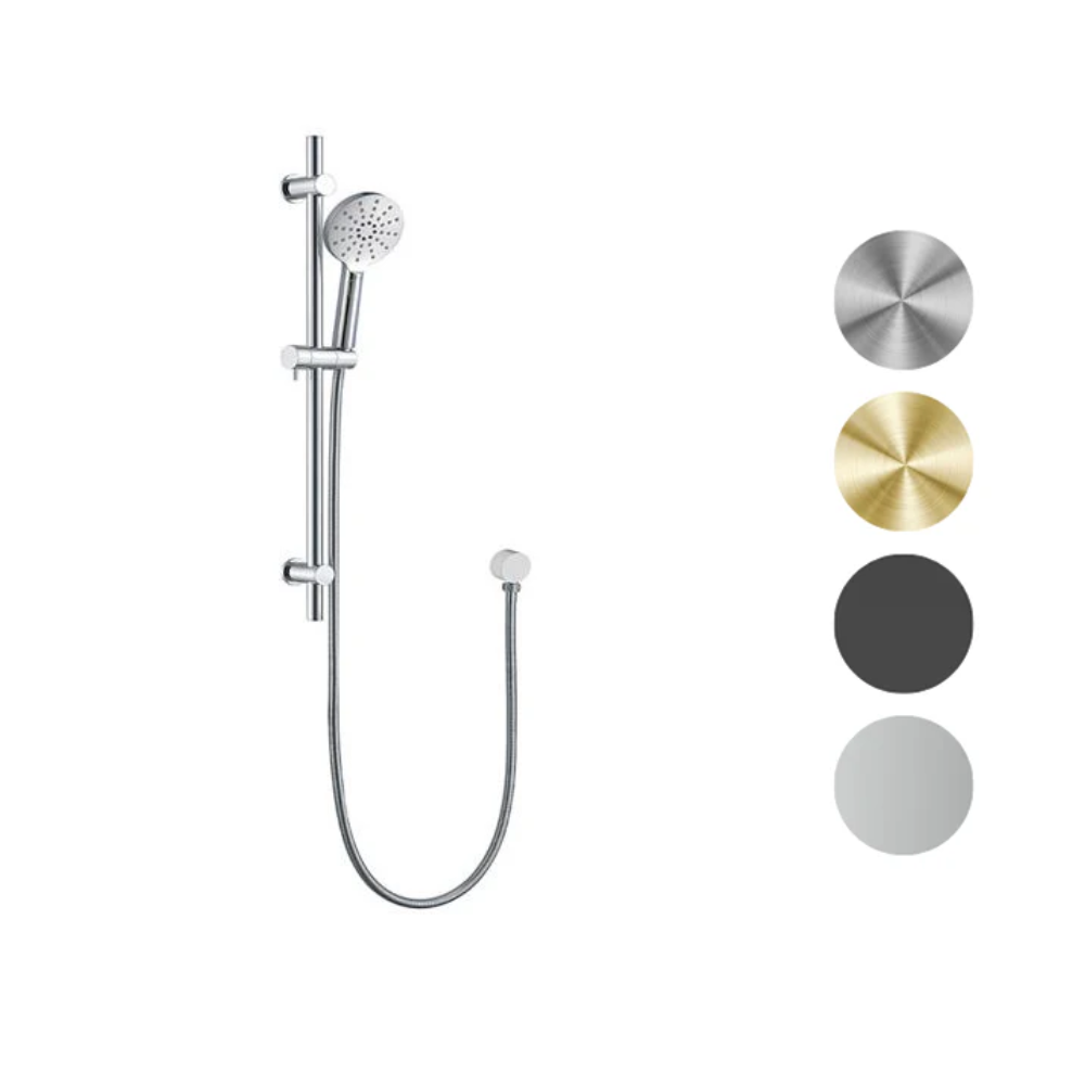 'STEEL' Round Multifunction Sliding Shower On Rail