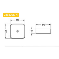 Square Basin 375x375x110MM - Available in Gloss/Matte White and Matte Black