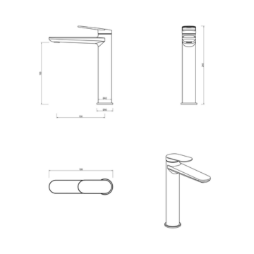 Lantra Tall Basin Mixer - 5 Colours Available