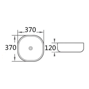 Soft Square Basin 370x370x120MM - Available in Gloss/Matte White and Matte Black