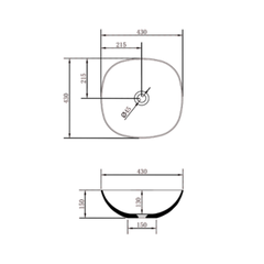 Rolo Soft Square Basin 430x430x150mm