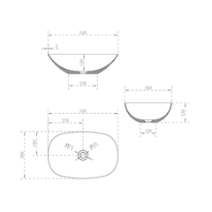 Solid Surface Soft Recatingular Basin - 540x360x150