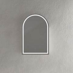 LED Roma Arch Shaving Cabinet Matte White - 900x600mm