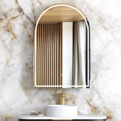 LED Archie 900x600 Black Oak Shaving Cabinet