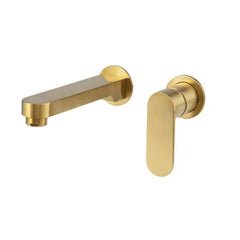 Saffron Dual Wall Plate Mixer Brushed Brass