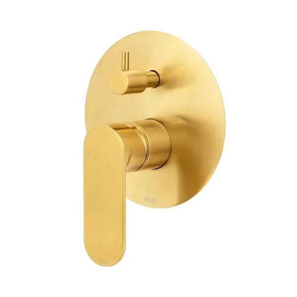 Saffron Shower Diverter Mixer Brushed Brass